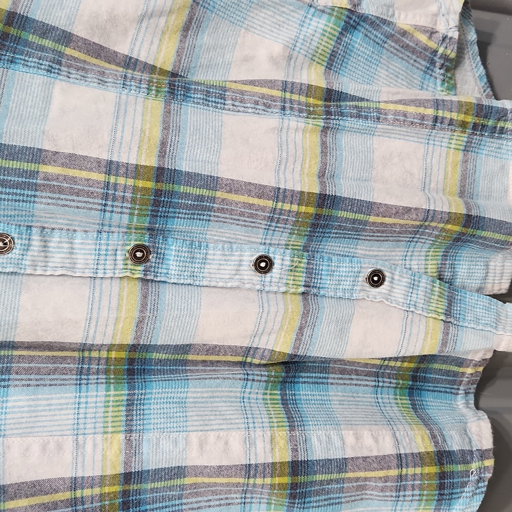 Unionbay Blue Yellow White Plaid Button Down Shirt small - Picture 6 of 15